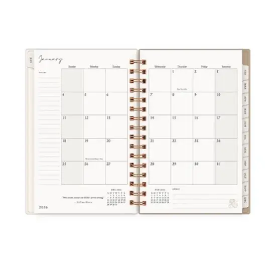 Morris & Co. by Blue Sky 5"x8" 2026&nbsp;Daily/Monthly Wirebound Planner Printed Standen Lily Peach image {4}