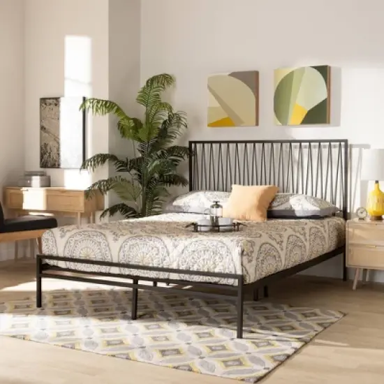 Jeanette Metal Platform Bed Black - Baxton Studio image {5}