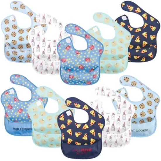 Hudson Baby Infant Boy Waterproof Polyester Bibs 10pk image {1}