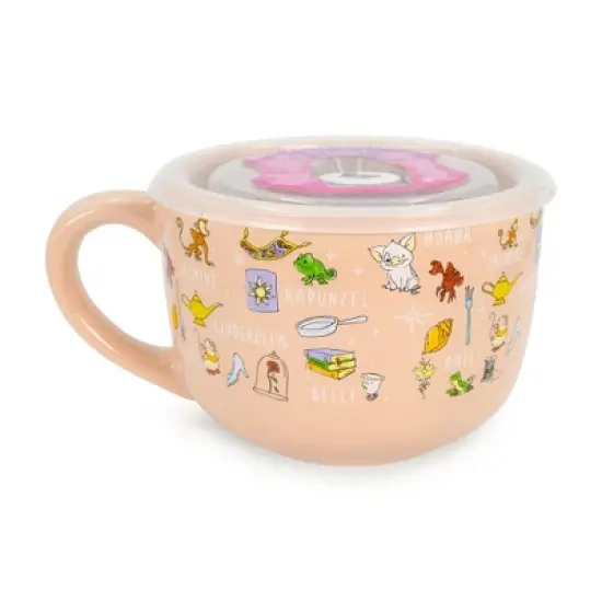 Silver Buffalo Disney Princess Ceramic Soup Mug with Vented Lid | Holds 24 Ounces image {7}