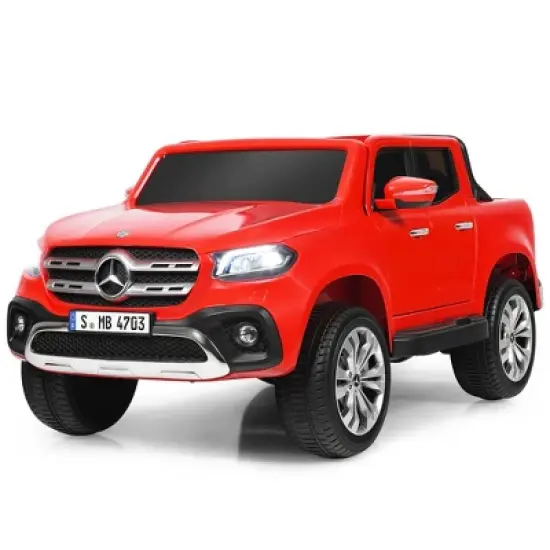 Costway Licensed Mercedes Benz x Class 12V 2-Seater Kids Ride On Car w/ Trunk image {10}