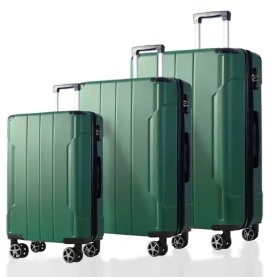 Whisen 3-Piece ABS Hardshell Luggage Suitcase Set with Double Spinner Wheels and Corner Protectors(20"/24"/28") image {7}