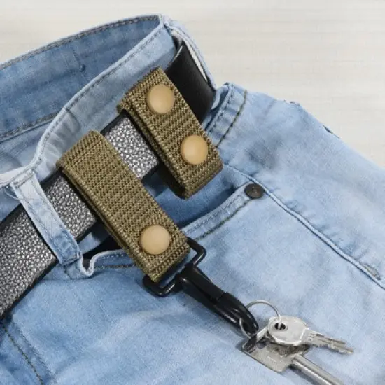 Unique Bargains Belt Keeper Nylon Webbing Loop Holder with Double Snaps for Belt Security Fixing image {4}