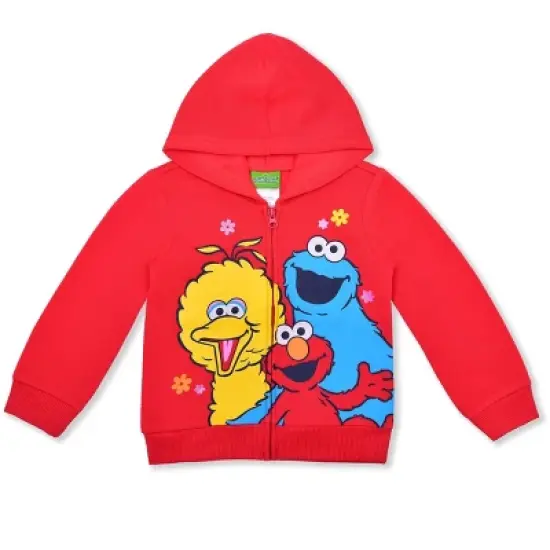 Sesame Street Girl's 3-Pack Elmo Graphic Tee, Zip Up Hoodie and Legging Pant Set for toddler image {3}