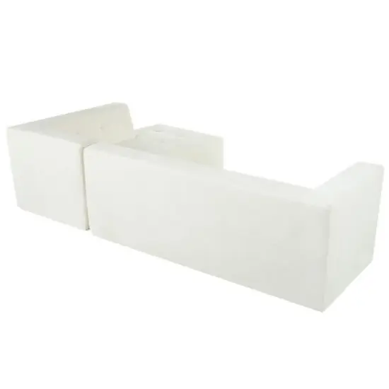 112.2"W Modern Minimalist L-Shaped Sofa, Chenillie Upholstered Modular Free Combination Sofa Set - ModernLuxe image {13}