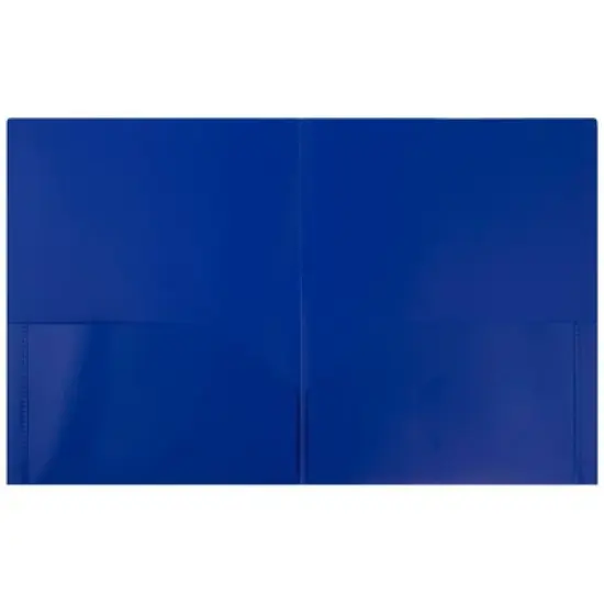 JAM 6pk POP 2 Pocket School Presentation Plastic Folders Blue image {1}