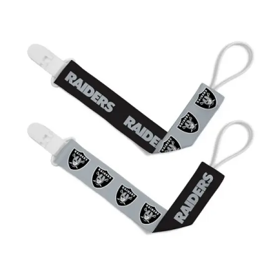 BabyFanatic Officially Licensed Unisex Pacifier Clip 2-Pack - NFL Las Vegas Raiders - Officially Licensed Baby Apparel image {4}