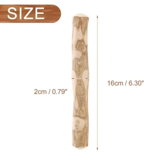 Unique Bargains Dog Chew Wood for Boredom and Stimulating Wood Color 6.30"x0.79" Small image {1}