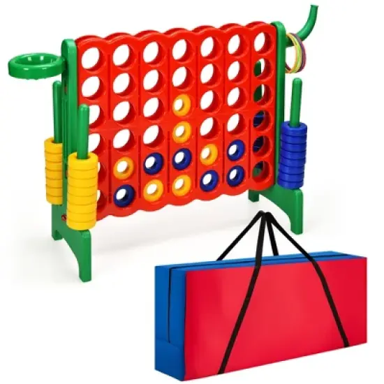 Costway Giant 4 in A Row Jumbo 4-to-Score Game Set W/Storage Carrying Bag for Kids Adult image {12}