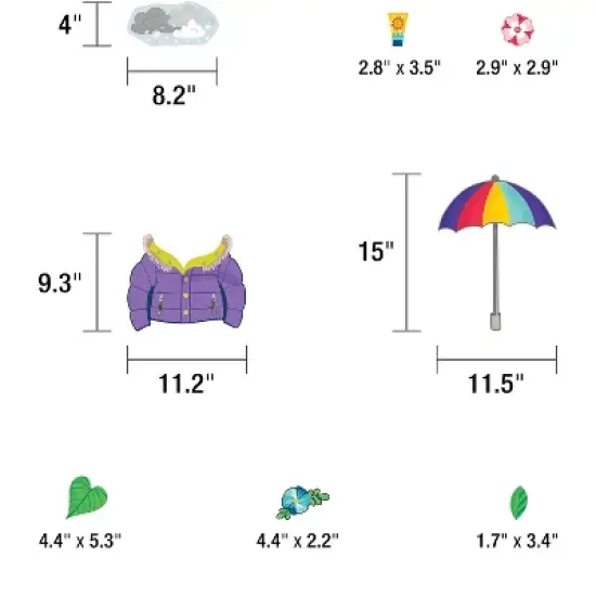 Carson-Dellosa Carson Dellosa One World Sloth Dress Me for the Weather Bulletin Board Set 54 Pieces image {3}