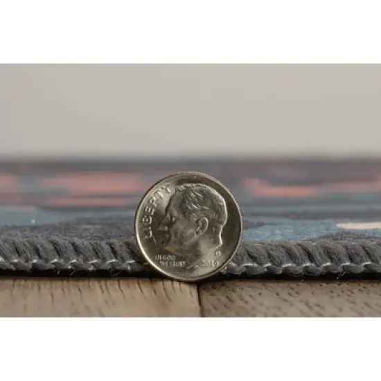 Melling Washable Outdoor Rug Navy/Gold - Linon image {5}