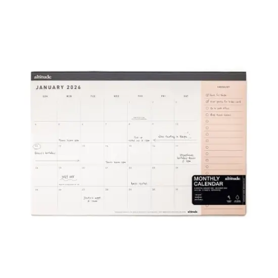 Altitude 2026 12 Months 12"x8" Desk Pad Calendar Monthly Powder Pink image {3}