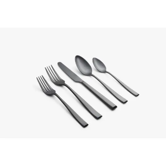 Cambridge Silversmiths 20pc Samira Black Satin Flatware Set image {3}