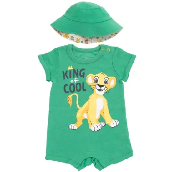 Disney Lion King,Mickey Mouse,Winnie the Pooh Simba Baby Romper and Sunhat Newborn to Infant  image {9}