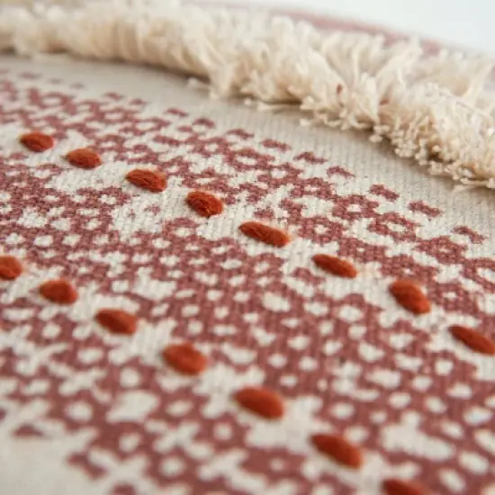 14"x26" Oversized Poly Filled Striped Lumbar Throw Pillow Rust - Rizzy Home image {2}