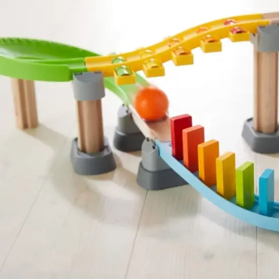 HABA Kullerbu Melody Dominoes Rolling Ball Track Play Set with Xylophone and Stairs for Ages 2+ image {8}