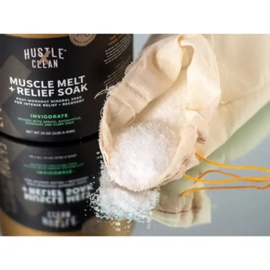 Hustle Clean 16oz Eucalyptus Epsom Bath Salt Soaks: Soothing, Dermatologist Tested image {5}