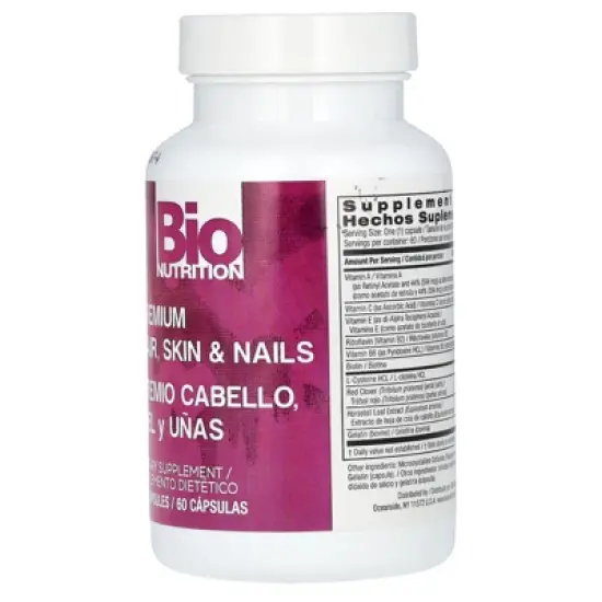 Bio Nutrition Premium Hair, Skin & Nails, 60 Capsules image {3}