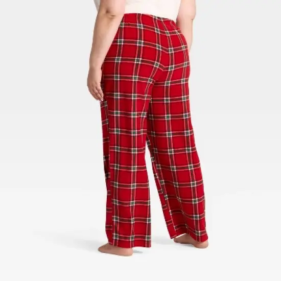Women's Plaid Microfleece Holiday Matching Family Pajama Pants - Wondershop&trade; Red image {1}
