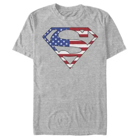 Men's Superman Red White & Blue Flag T-Shirt image {2}