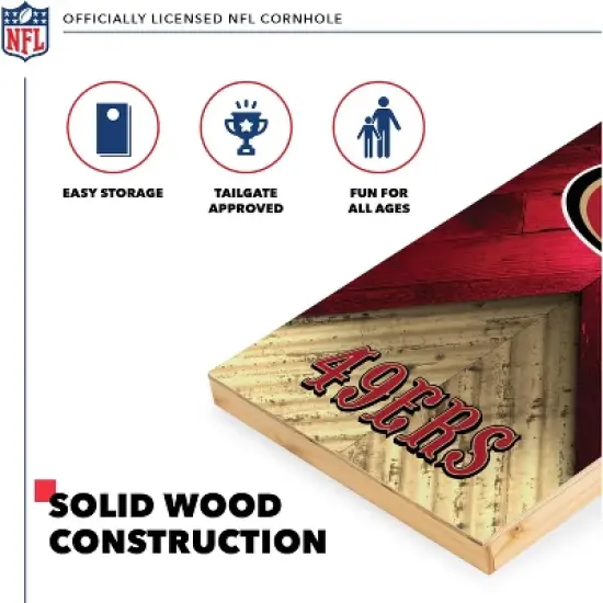 NFL San Francisco 49ers 2'x4' Wood Cornhole Set image {2}