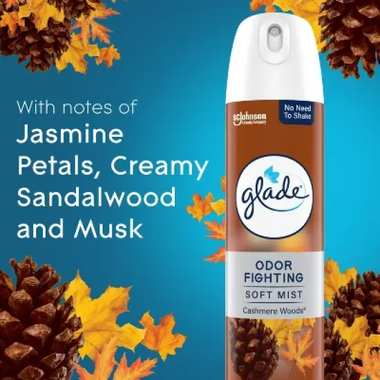 Glade Compressed Gas Aerosol Air Freshener - Cashmere Woods - 8oz image {6}