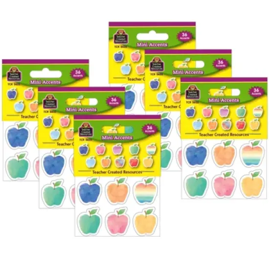 Teacher Created Resources&reg; Watercolor Apples Mini Accents, 36 Per Pack, 6 Packs image {2}