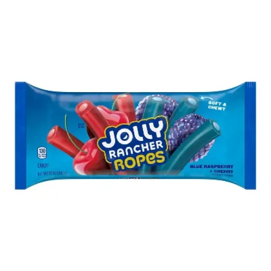 Jolly Rancher Ropes Blue Raspberry and Cherry Flavored Candy Laydown Bag - 10oz image {1}