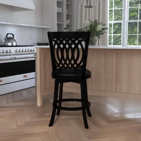 25" Van Draus Swivel Counter Height Barstool Metal/Black - Hillsdale Furniture image {5}