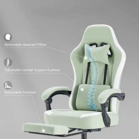 SEVOBAL Office Chair Desk Chair Computer Chair Office Chairs with Lumbar Support Swivel Rolling Easy Assembly Home Gift, Green, 25.2"*25.4"*48.4" image {4}