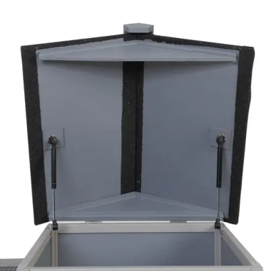 Sevobal Pet Carriers, Large Rabbit Hutch with Waterproof Roof, Portable Fence for Indoor Outdoor, Gray, 48.1"*24.2"*35.2" image {2}