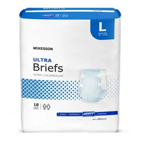 McKesson Ultra Adult Incontinence Brief L Heavy Absorbency Contoured, BRULLG, Heavy image {4}
