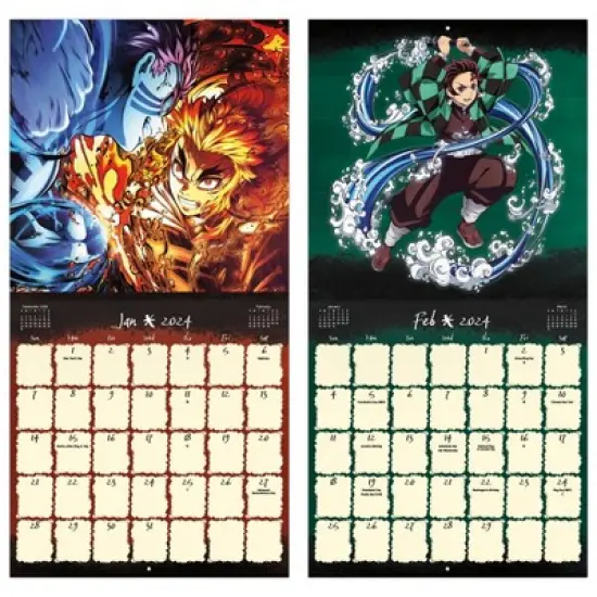Trends International Inc. 2023-24 Wall Calendar 12"x12" Demon Slayers image {5}