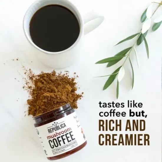 La Republica Bestselling Instant Mushroom Coffee with 7 Superfood Mushrooms, Certified Organic & Fair Trade Arabica Coffee - 35 Servings image {5}
