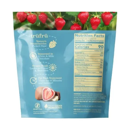 Tru Fru White and Milk Chocolate Frozen Strawberries - 8oz image {1}