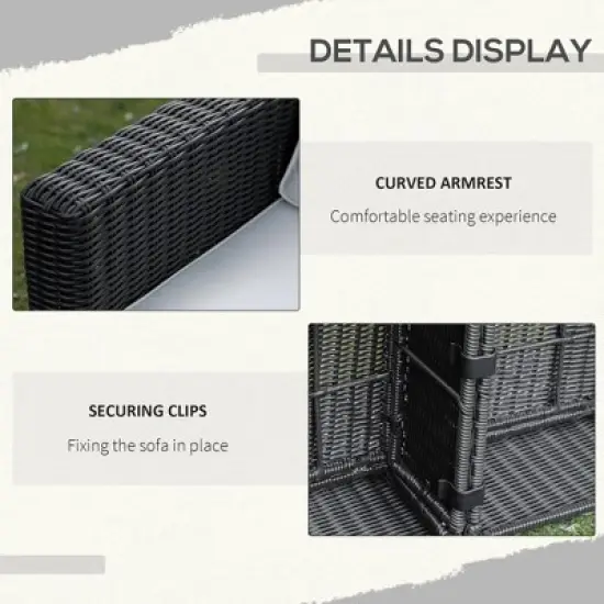 Resenkos 2 Pieces Patio Wicker Corner Sofa Set, Outdoor Sectional Furniture, image {6}