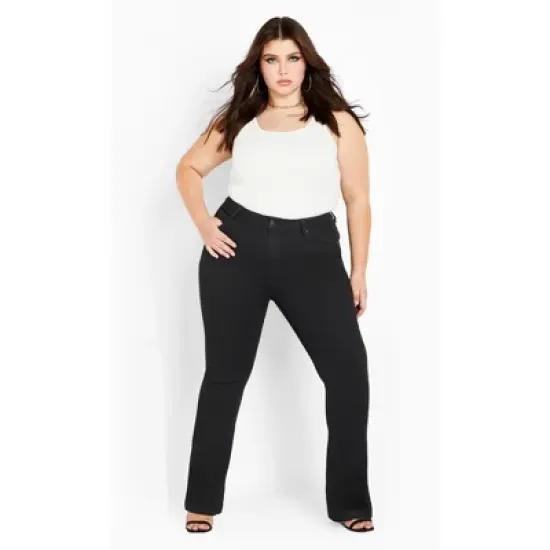 Women's Plus Size Harley Lily Bootleg Jean - black wash | CITY CHIC image {1}