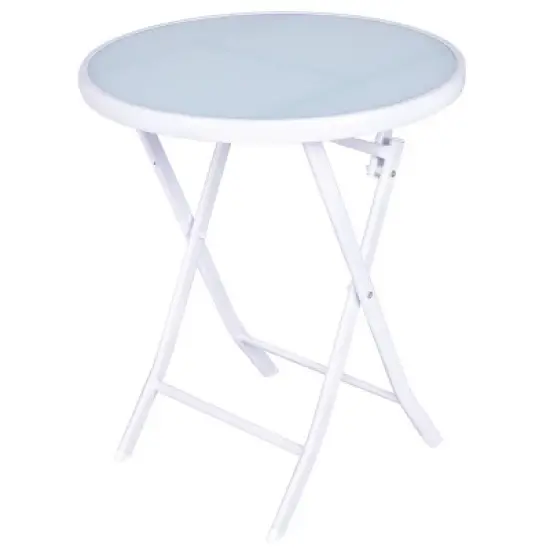 Costway 3 PCS Folding Bistro Table Chairs Set Garden Backyard Patio Furniture White image {5}