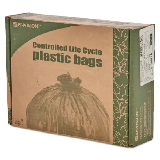 Stout by Envision Controlled Life-Cycle Plastic Trash Bags, 39 gal, 1.1 mil, 33" x 44", Brown, 40/Box image {7}