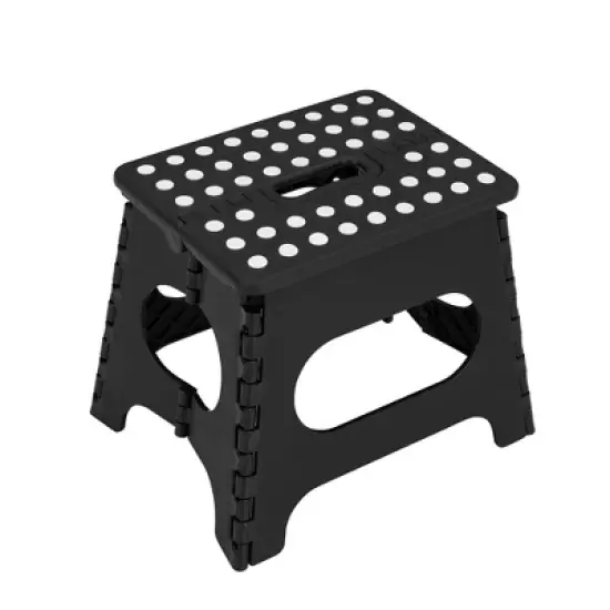 VECELO Folding Step Stool 11/13 in. Non-Slip Surface Portable Foldable  1 Step Stool  with Carry Handle, Heavy Duty Stool image {8}