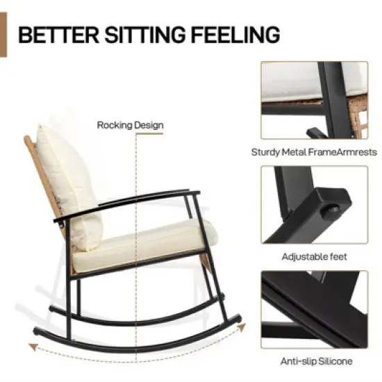 Karl Home Patio 3-Piece Wicker Rocking Conversation Set image {3}