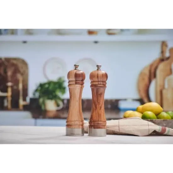 Cole & Mason Camden Salt and Pepper Grinder Set: Traditional Wood Shakers, Spot Clean, 2-Piece, Brown image {9}