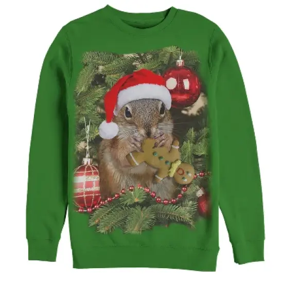 Men's Lost Gods Ugly Christmas Squirrel Cookie Sweatshirt image {7}