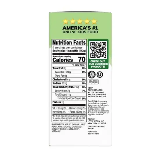 Little Spoon Green Dream Smoothie Pouches - 16oz/4ct image {2}