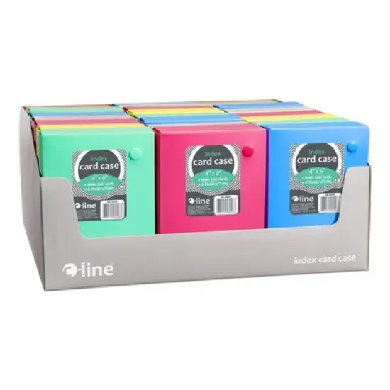C-Line&reg; 4" x 6" Index Card Case, Assorted Tropic Tones, Pack of 12 image {3}