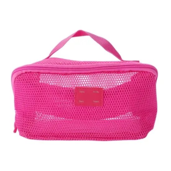 Unique Bargains Mesh Multifunctional Portable Makeup Bag 1 Pc image {13}