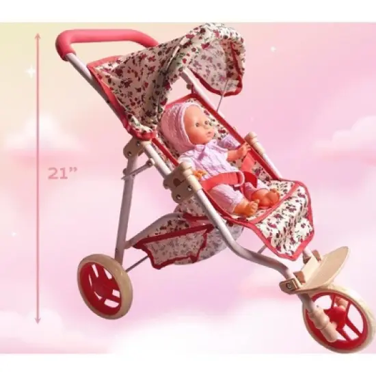 The New York Doll Collection Baby Doll Stroller - Jogging Toy Stroller image {4}