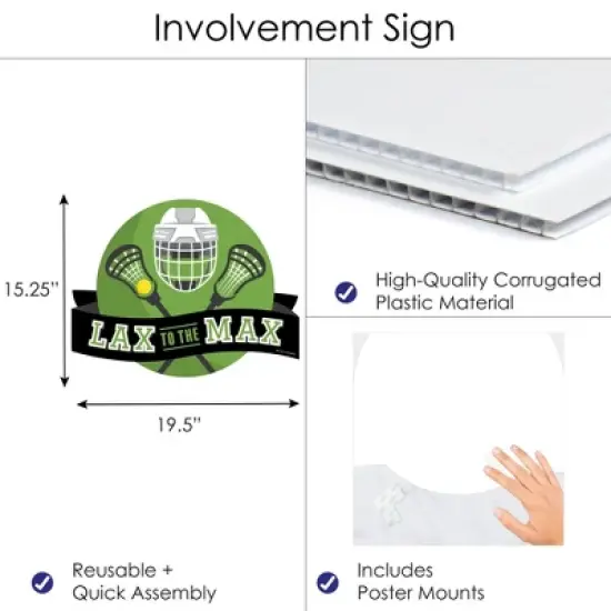 Big Dot of Happiness Lacrosse School Spirit Senior Night or Graduation Party Wall Decoration Involvement Sign image {2}