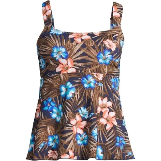 Lands' End Women's Flutter Scoop Neck Tankini Top Comfort Adjustable Straps image {5}