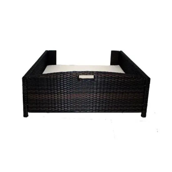 Iconic Pet Beds for Dogs and Cats - Rattan Rectangular Sofa - Brown image {2}
